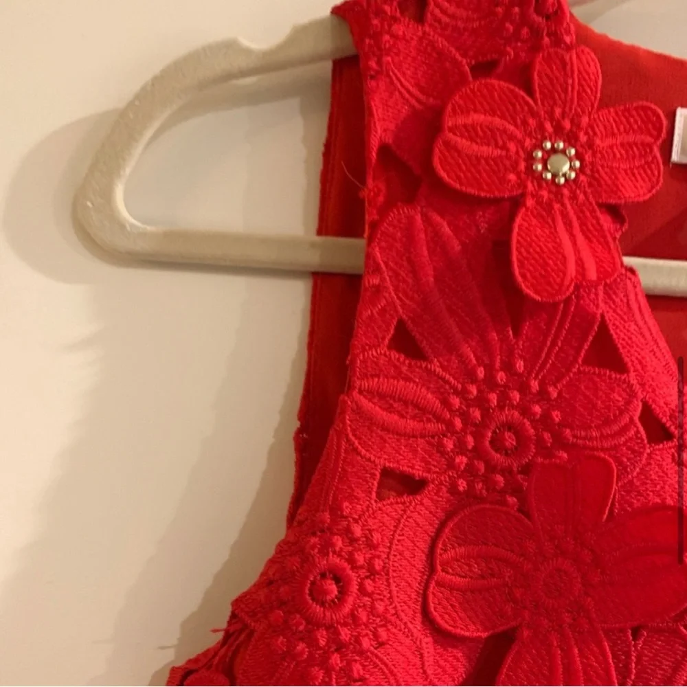 BRAND NEW Michael Kors MINI DRESS WITH FLORAL EMBROIDERY NWT - Picture 7 of 8